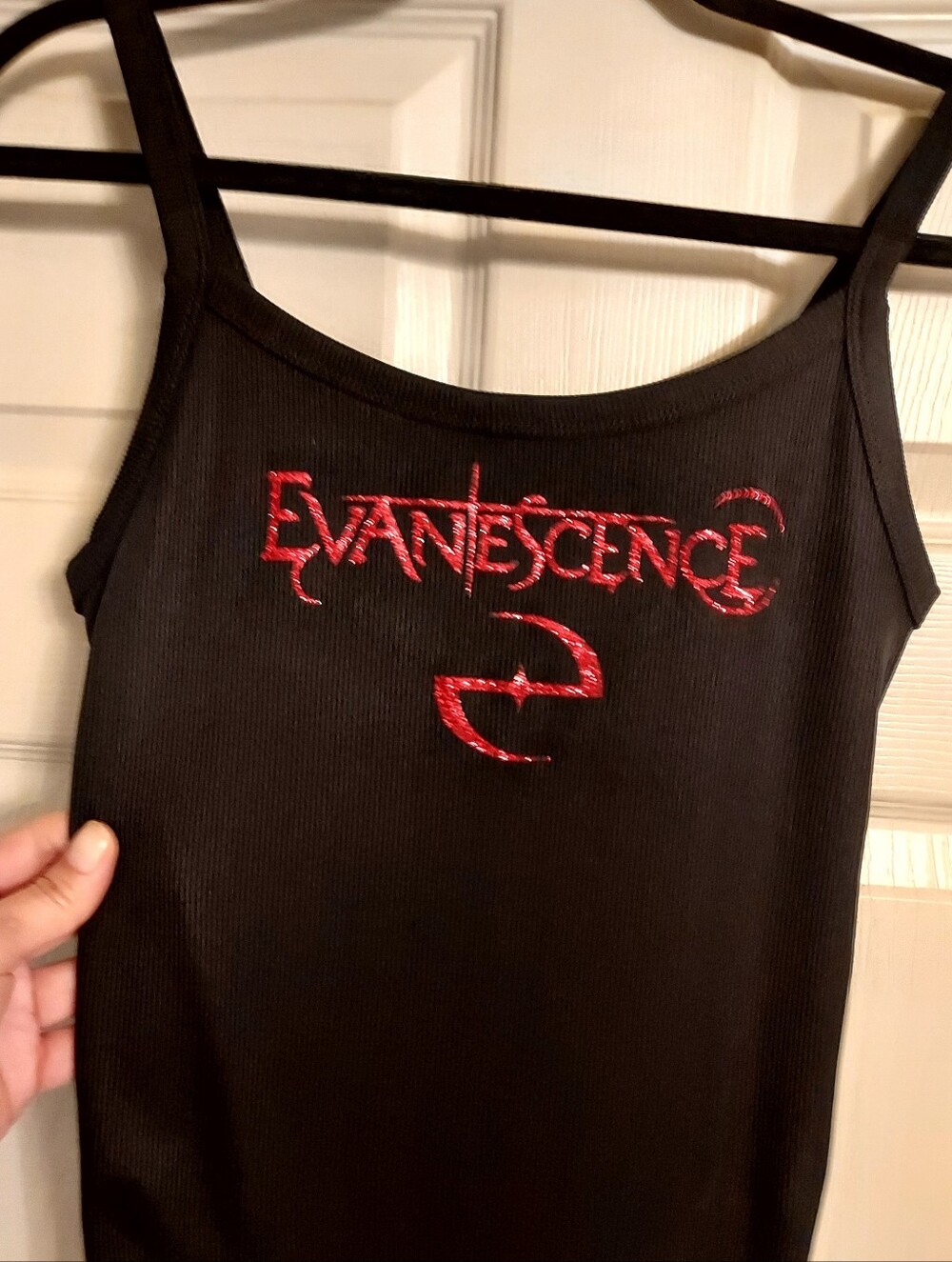 evanescence tank top Red glitter sparkles amy lee evanescence crop Top Shirt